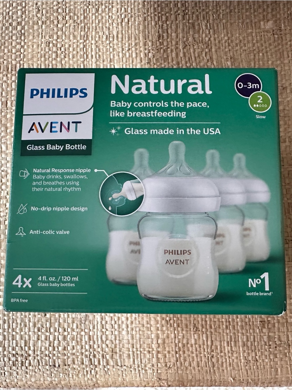 Philips Avent Natural Baby Bottles - Glass (Unopened Box)